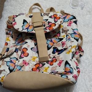 Butterfly leather backpack